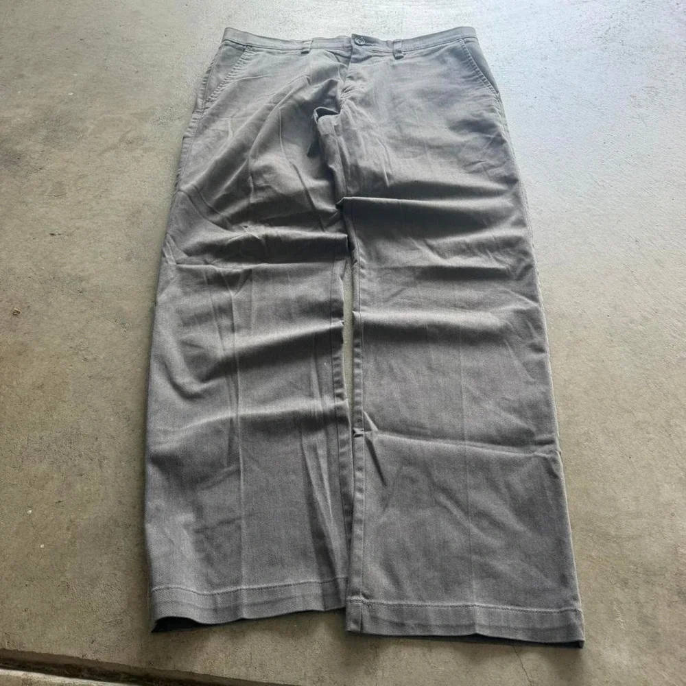 36x30 Grey Baggy Wide Leg Chino Style Pants Y2K Grunge 2000s Vintage
